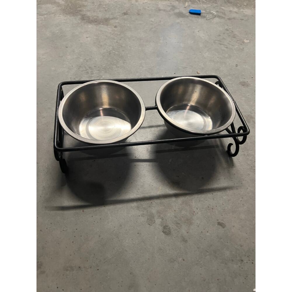 Elevated Pet Feeder for Small Pet Double Stainless Steel Food and Water Bowls